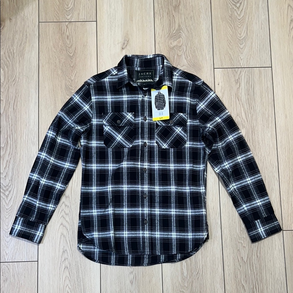 Jachs New York Black and White Casual Button Down Shirt